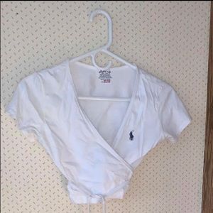 Reworked Polo Wrap Top: Size (Medium)